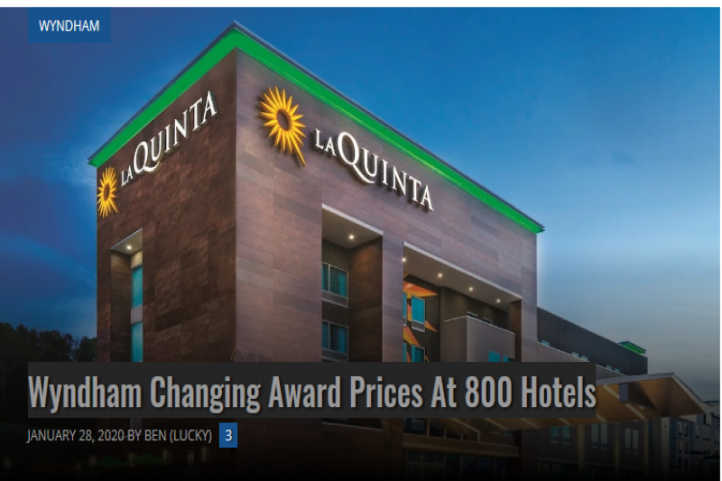 Wyndham Changing Award Prices At 800 Hotels | One Mile at a Time