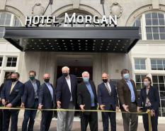 West Virginia Gov. Jim Justice helps cut ribbon for historic Hotel Morgan reopening