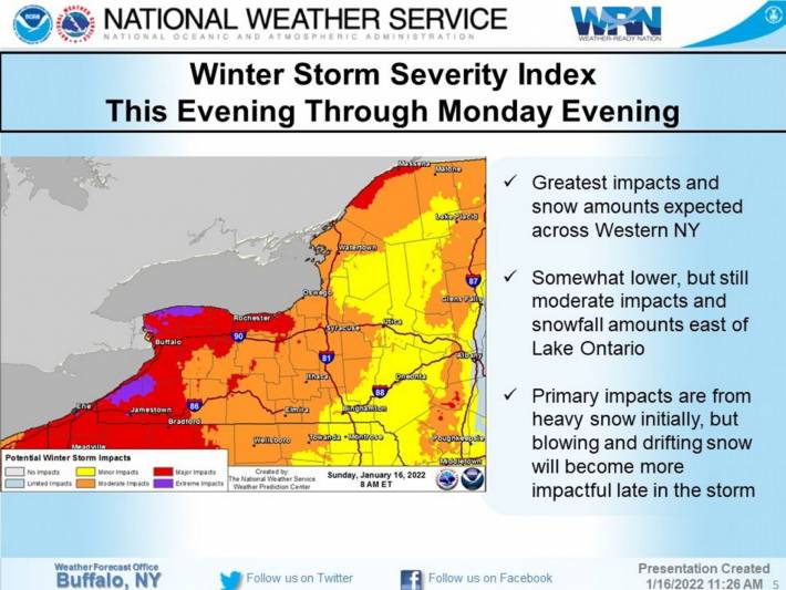 Weather Service warns of heavy snow, winds, difficult travel beginning tonight