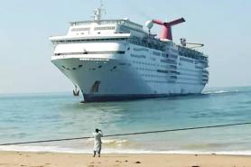 Former Carnival Cruise Ship Hits The Beach For Scrapping